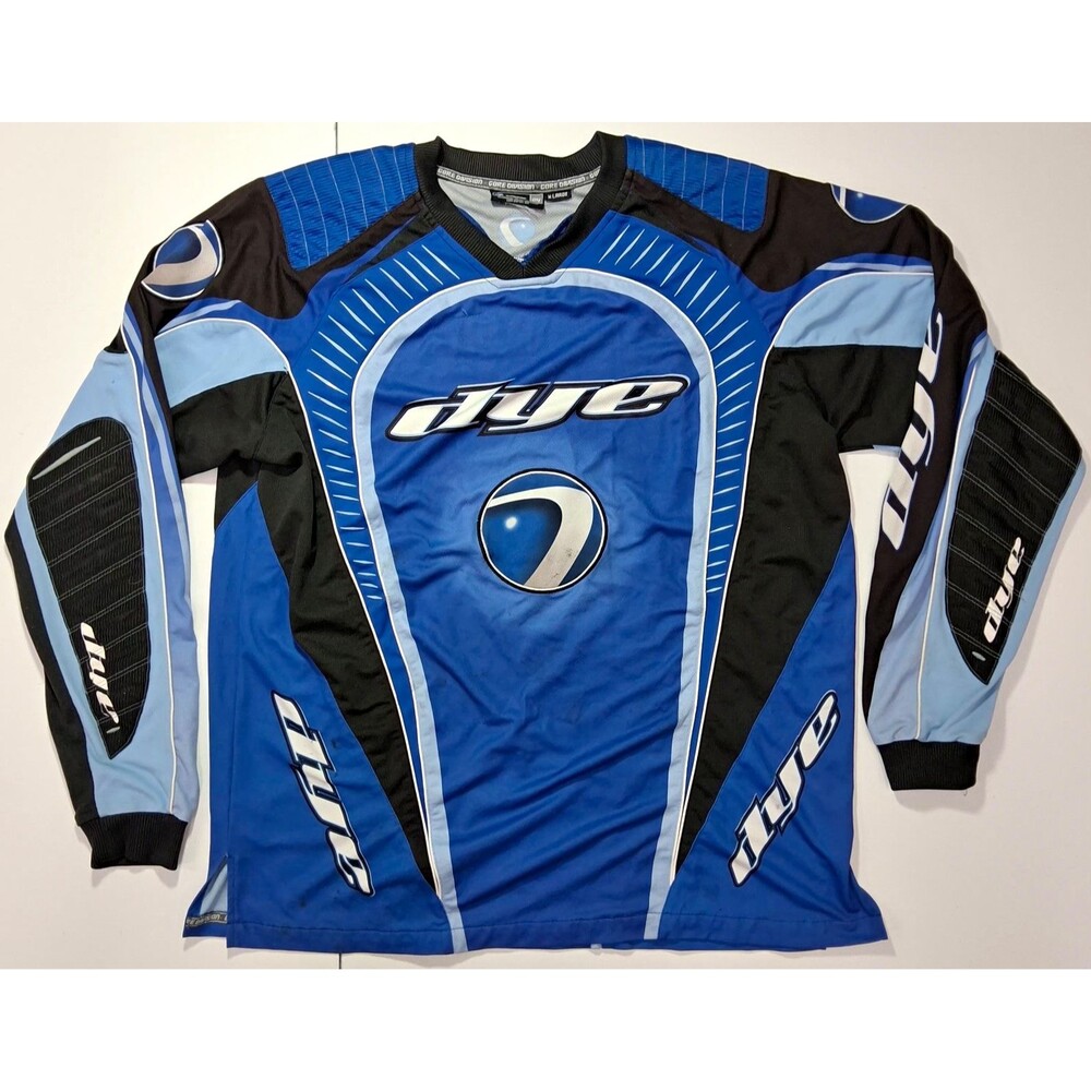 Vintage 2004 Dye Paintball Core Division Jersey Blue Black Padded C4 Size XL/XXL